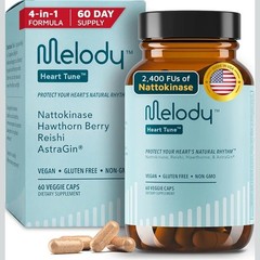 Melody Heart Tune 4-in-1 Blood Pressure Support Supplements 2400FU Nattokinase
