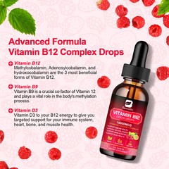 High-Strength 10000mcg Vitamin B12 Liquid Drops 60ml Methylcobalamin Supplement