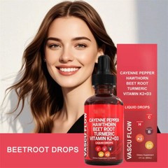 Cayenne Pepper Hawthorn Beet Root Turmeric Vitamin K2+D3 Liquid Drops 1-3 Packs