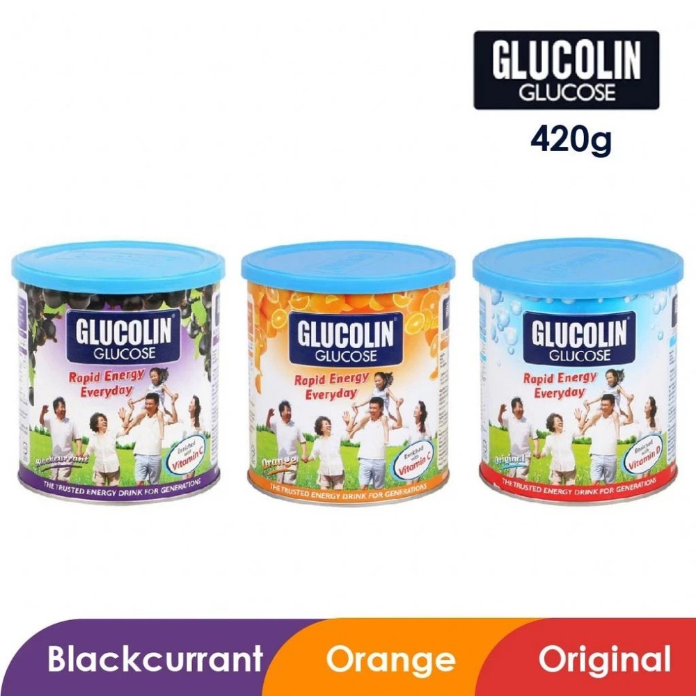 GLUCOLIN GLUKOSA 420G ENERGY DRINK POWDER – CHOOSE FLAVOUR – FREE SHIPPING