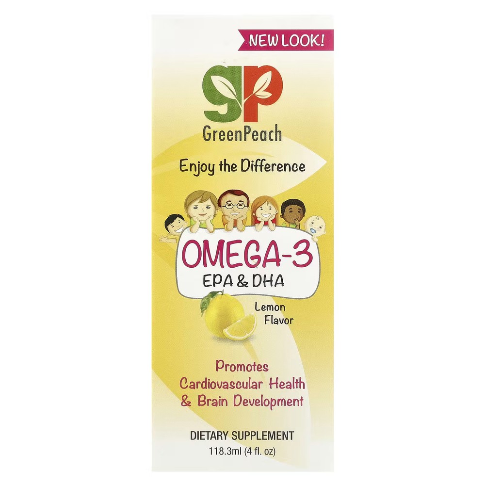 2 X GreenPeach, Omega 3 EPA & DHA, Lemon, 4 fl.oz (118.3 ml)-worldwide