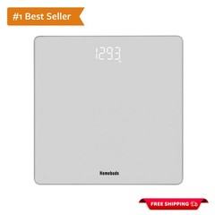 Elegant Silver Bathroom Scale – Accurate 0.1lb Readings and Step-On Convenience