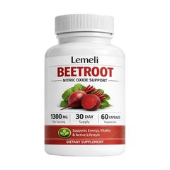 Beetroot Capsules 1300mg Per Serving, Plant-Based Beet Root Extract Supplement