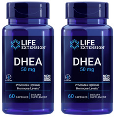 2PCS Life Extension DHEA 50mg Optimal Hormone Levels Sexual Function Mood 60Caps