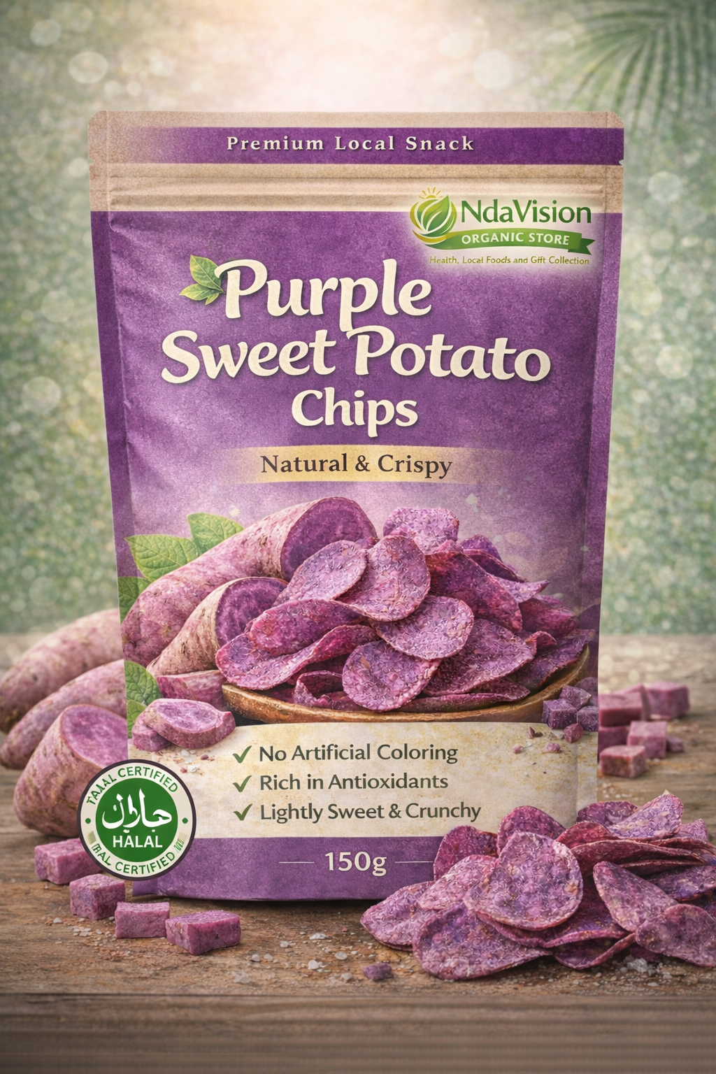 purple sweet potato chips 150 gram Purple Sweet Potato Chips 150 gram